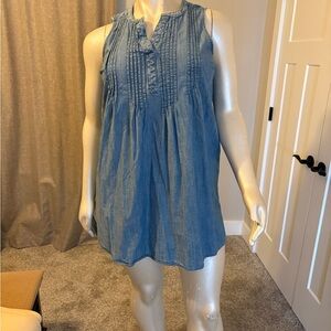 Sonoma Blue Denim-Look Sleeveless Mini Dress